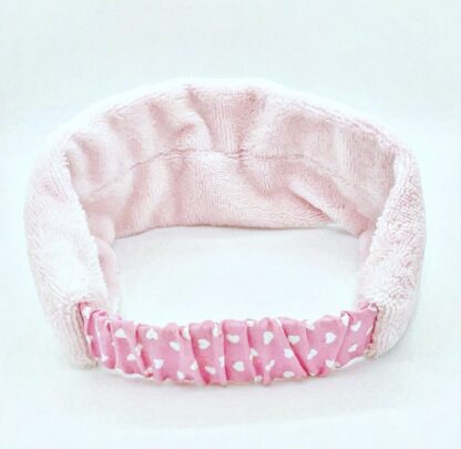 Bandeau en bambou couleur rose et petits cœurs
