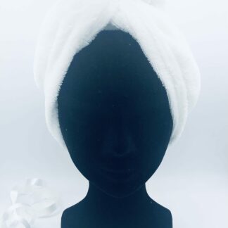 Serviette cheveux en bambou blanche